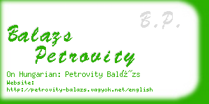 balazs petrovity business card